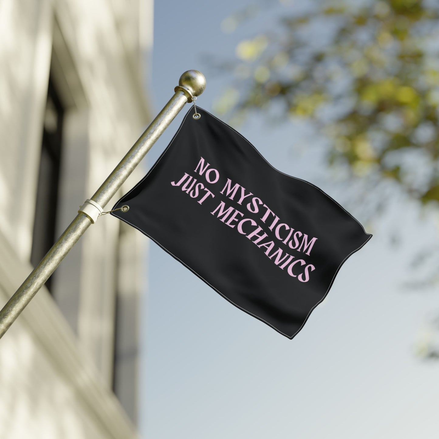 No Mysticism, Just Mechanics Flag