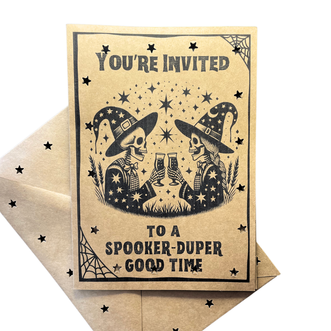 Spooker Duper Boneyard Banquet Invitations (6 Pack)