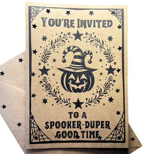 Spooker Duper Pumpkin Party Invitations (6 Pack)